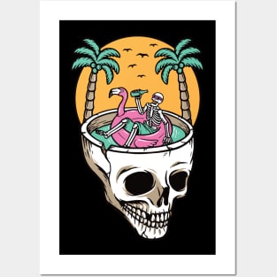 Chill out on the skull beach Main Tag Posters and Art